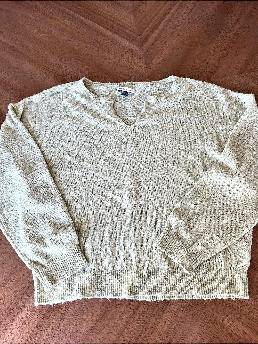 American Eagle Sage Green Knit Sweater Size Medium